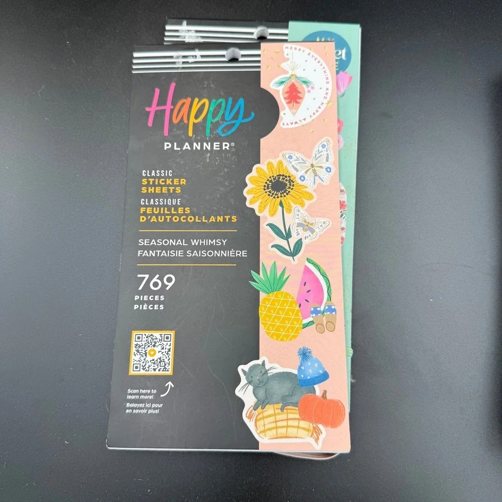 Happy Planner Sticker Book Bundle 8pc Moody Florals Bright Essentials Seasonal